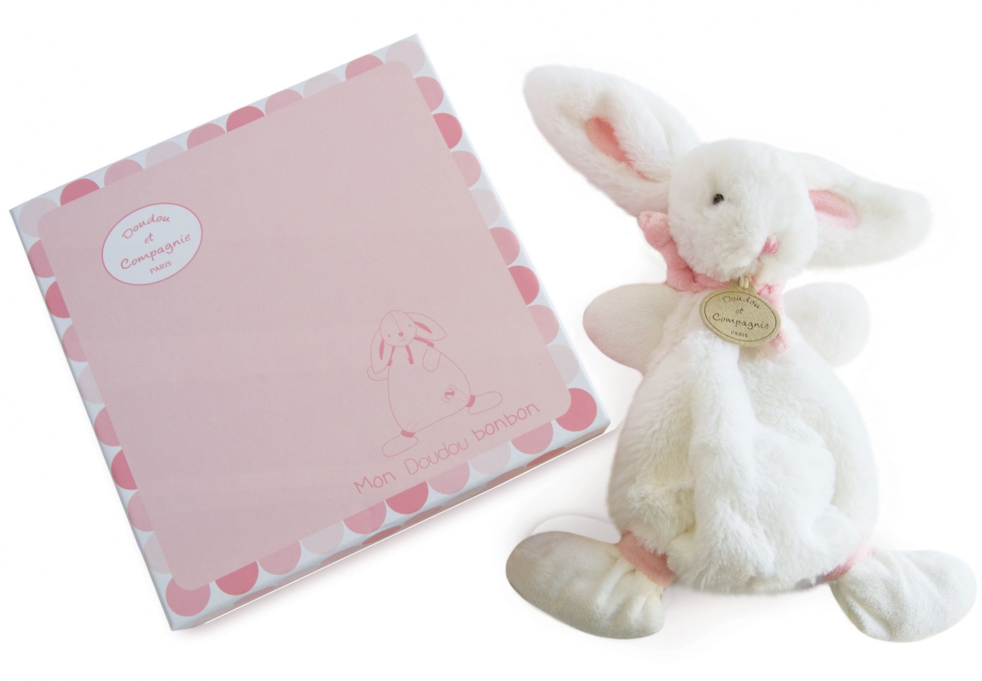 Doudou et Compagnie DC2122 Knuffel - Wit - 22 x 22 x 7 cm