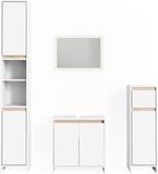 Vicco Badkamermeubel set Emma, Wit/Sonoma, 4-delig