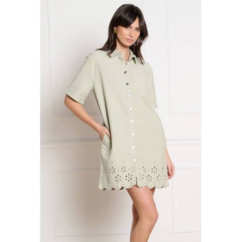 LOLALIZA blousejurk broderie lichtgroen