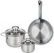 Fackelmann Set de 1 poêle 24 cm et 2 casseroles 12 et 16 cm Elo Profi Brillant