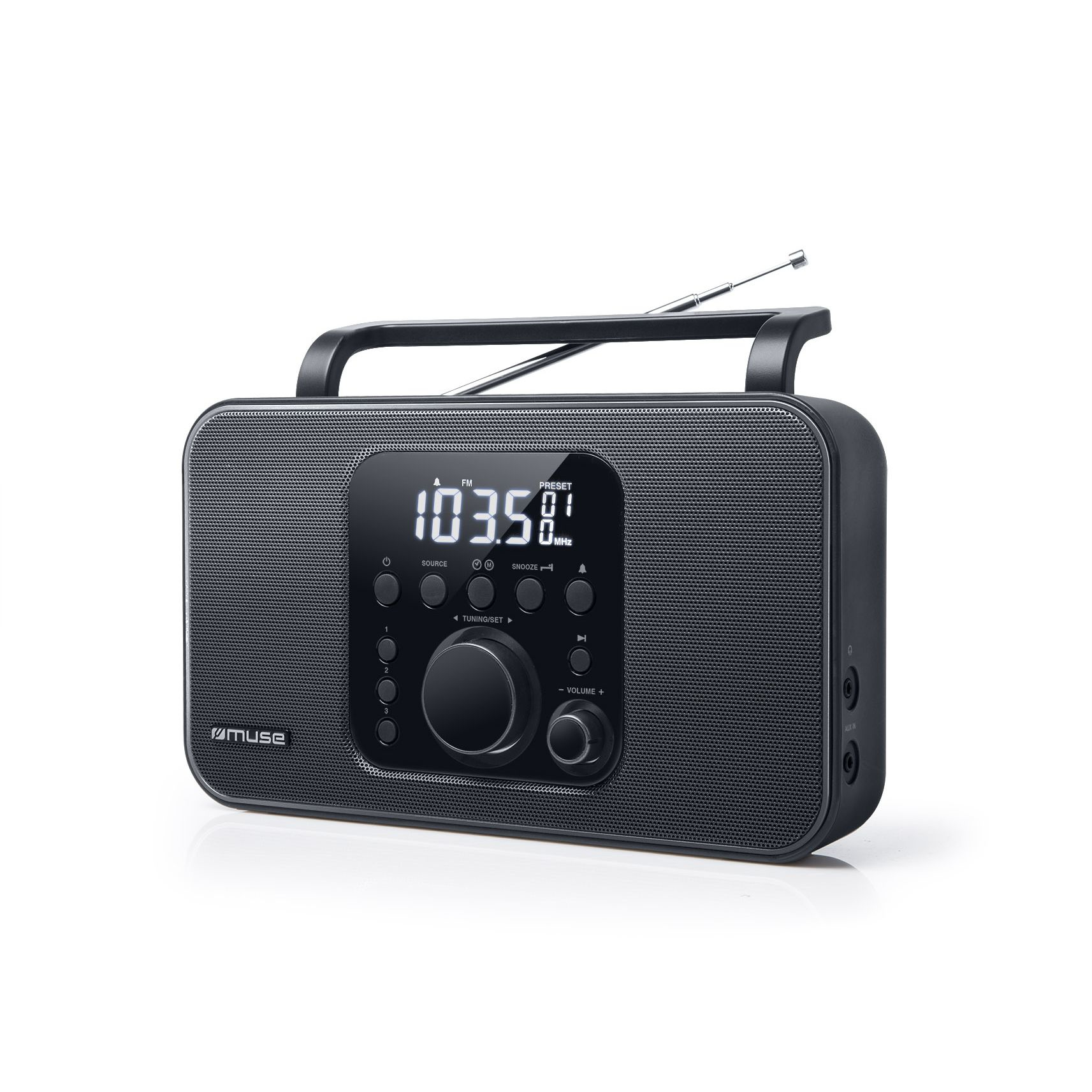 Muse M-091R Stereo portable radio met wekkerfunctie