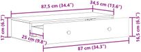 vidaXL Wandgemonteerde Zijtafel 87,5 x 34,5 x 17 cm Bewerkt hout