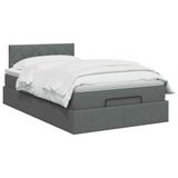 vidaXL Ottoman bed met matras Donkergrijs 120 x 200 cm Stof