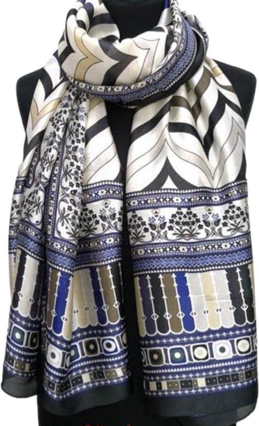 Lange Dunne Sjaal - Print - Zwart - 180 x 90 cm