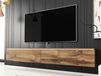 DUBAI 180 cm chêne wotan meuble TV avec 2 portes et éclairage LED