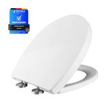 Ibergrif M41002 O-Vormige Toiletbril met Softclose, Snelsluiting, Gemakkelijk Schoon te Maken, Wit