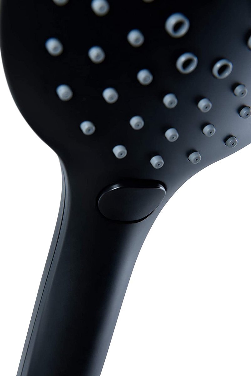 Cornat Doucheset "Noir" - Black Edition - handdouche 125 mm - 3 straalsoorten: Normaal & sproeistraal - anti-kalk & waterbesparend gebruik - 150 cm doucheslang / set voor douche & bad