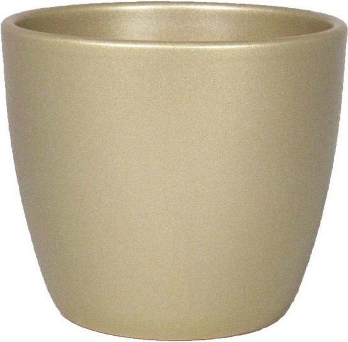 Floran Kleine bloempot/plantenpot parelgoud D10.5 cm - Keramiek