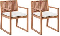 Beliani SASSARI PREMIUM - Tuinstoel set van 2 - Gebroken wit - Acaciahout