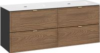 Meuble de salle de bain 120 cm avec double lavabo, blanc mat