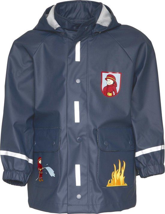 Playshoes Regenjas Kinderen Brandweer - Donkerblauw - Maat 80