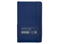 Antartik Notitieboek met elastiek, wit deksel, A6, gladde vellen, marineblauw, 100 vellen, 80 g, FSC