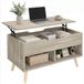 HOMCOM Table basse - Panneau de particules - 75 x 40 x 58 cm - Bois naturel