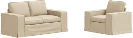 vidaXL Canapé 2 places Crème Tissu