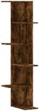 vidaXL Hoekwandschap 36,5x36,5x140 cm bewerkt hout gerookt eikenkleur