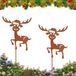 Set de 2 poteaux de jardin en métal rouillé pour décoration