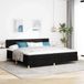 Maison Exclusive - Lit boxspring avec LED et tête de lit, noir, 200 x 200 cm, tissu