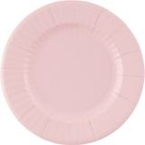 Givi Italia Feestbordjes/gebaksbordjes - 8x - lichtroze - rond - papier/karton - 21cm