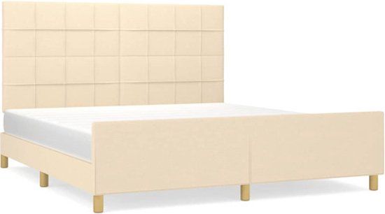 vidaXL Bedframe Stof Crèmekleurig 180x200 cm