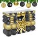 Unyqoos® Christbaumkugel, Familien-Set (101 Stück), Kunststoff Christbaumkugel Schwarz mit Aufhängehaken, 3 Größen (Durchmesser 3/4/6 cm), Glänzend/Matt/Glitzer, Geeignet für einen Baum von 1-2 Meter