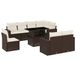 vidaXL 9-delige Loungeset met Kussens, Poly Rattan, Bruin