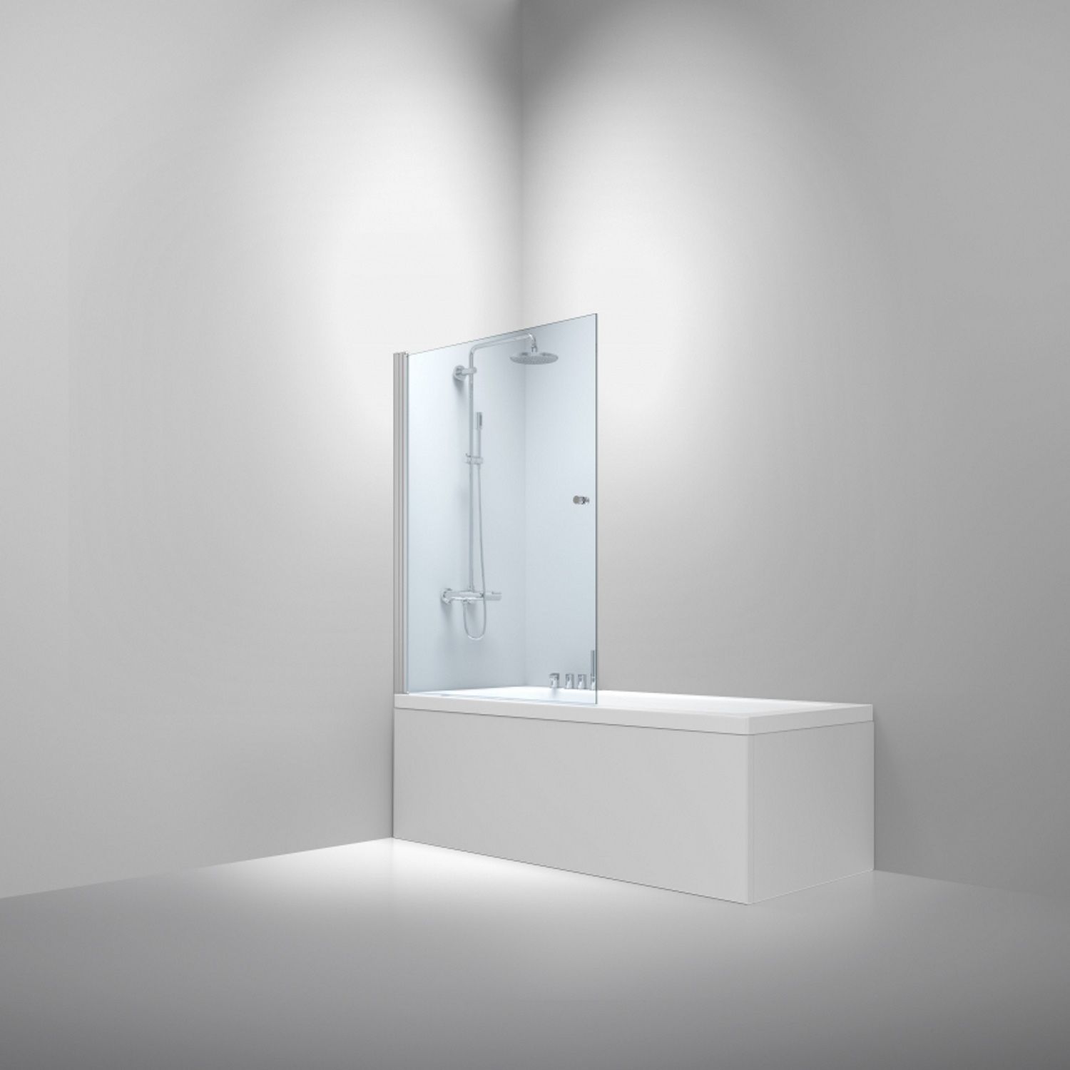 van Rijn Badwand st02 Klapwand 80x150 cm Helder Glas 6 mm Chroom