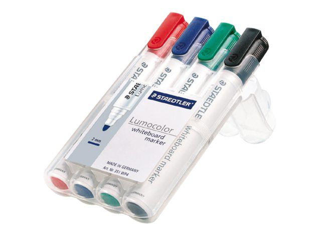 Staedtler Viltstift 351 whiteboard rond assorti 2mm 4stuks