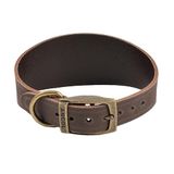 Ancol Timberwolf Lederen Whippet Hondenhalsband in Sable - Top Grain Hoofdstel Lederen Comfortabele Veilige Pet Training Nekband - 30-34cm