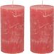 Merkloos Stompkaars/cilinderkaars - 2x - Rood - 7 x 13 cm - Rustiek Model