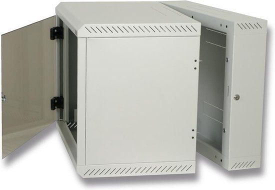 Triton 19'' Wall-mount 6U/500 glass door rack 20 kg Wandrek Grijs