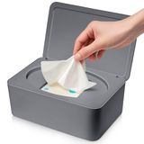 Verzegelde Baby's Verzegelde vochtige doekjesbox met groot volume, stofbescherming, grijs