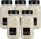 Mica Decorations decoratie steentjes / granulaat - 5x - 650 ml - 4-10 mm - mat wit - siergrind