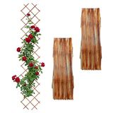 Merkloos / Sans marque Relaxdays Uitschuifbaar Spalier, Set van 3, 270 x 45 cm, Hout, Wandmontage, Klimhulp
