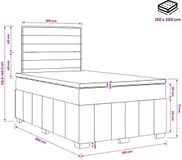 vidaXL Boxspringbed met matras met hoofdeinde Taupe 120 x 200 cm Stof