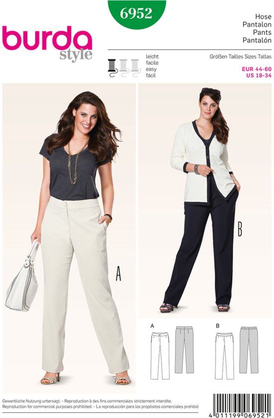 Burda Naaipatroon 6952 - Broek in variaties