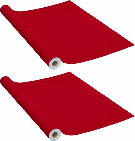 vidaXL Zelfklevende Meubelfolie - Rood - 500x90 cm - PVC