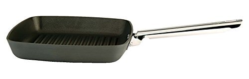 Anolon Professionele vierkante grillpan, 24 cm, premium vierkante grillpan met anti-aanbaklaag, hard geanodiseerd aluminium kookgerei