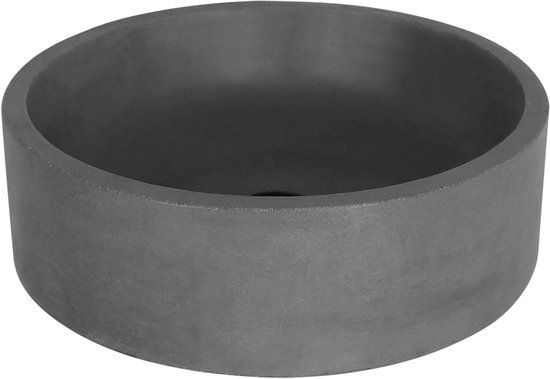 Differnz Marba Concrete Washbasin - Dark Grey - Round - 42x42x13cm