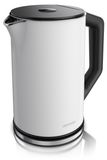 Arendo waterkoker ELEGANT, 1,5 liter, roestvrij staal, theekoker, 2200 W, temperatuurinstelling van 40 tot 100 °C, dubbelwandig, warmhoudfunctie, BPA-vrij, mat wit