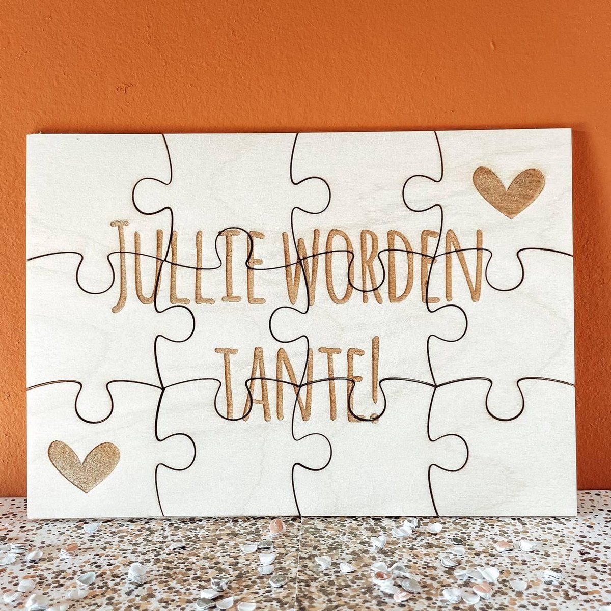 SUS Design Houten puzzel A5 | Zwangerschapsaankondiging | Jullie worden tante! | Mint