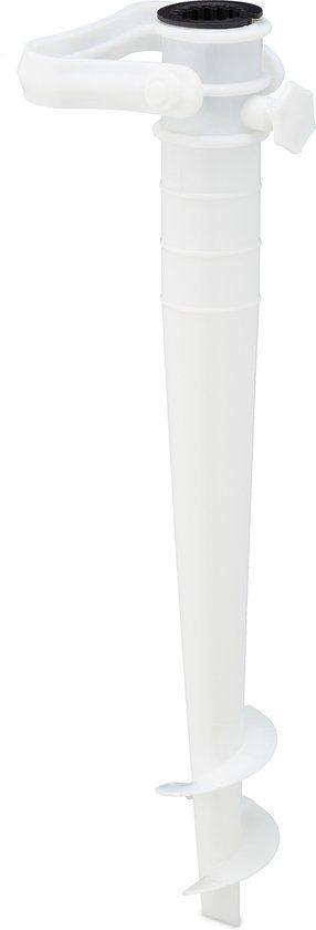 Relaxdays parasolhouder grondboor - wit - Ø 32 mm