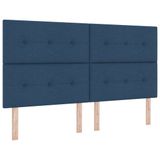 vidaXL Boxspring bed met hoofdeinde Blauw 180 x 200 cm Stof