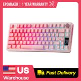 EPOMAKER TH80 V2 PRO 75% ANSI US QWERTY Layout Tri-mode draadloos mechanisch toetsenbord met interactief LCD-scherm & draaiknop