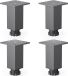 Shenzhen Haorui Industrial Technology Co., Ltd. Pieds de meuble DN-760 réglables en hauteur - profil carré - noir - 150 mm - set de 4 - vis à bois