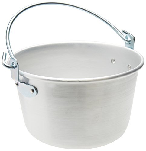 Pentole Agnelli Familie koken Aluminium Polenta Pot met gebogen handvat en velg, diameter 28 Cm.