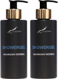 Splashbox Cosmetics Showergel Hammam Herbal 300 ml - gouden pomp - 2 stuks