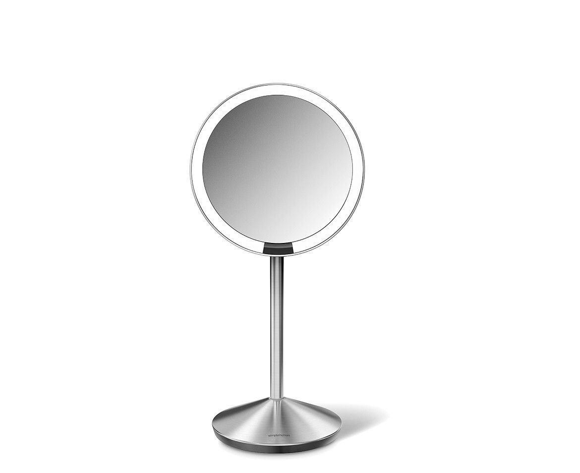 simplehuman Sensor Compact Make-up Spiegel - Zilver - 10x Vergroting - Verlichting - 12 cm Diameter