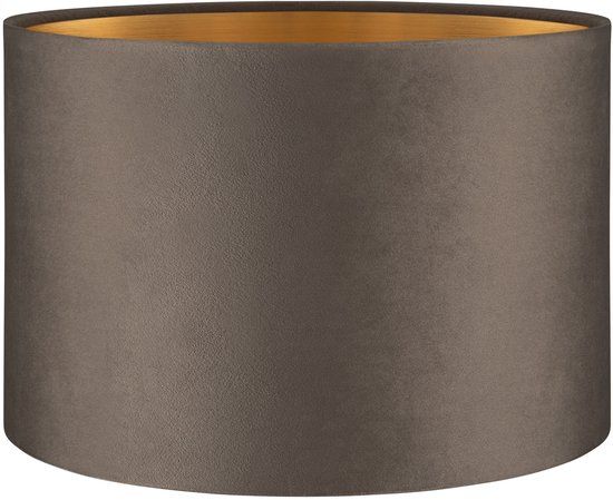Home Sweet Home Fluweel Velvet Lampenkap Cilinder Grey + goud Luxe stijl ø30 x 20 cm E27 fitting