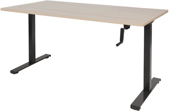 Schaffenburg Zit Sta bureau - Slinger 180x90 Eiken - zwart frame