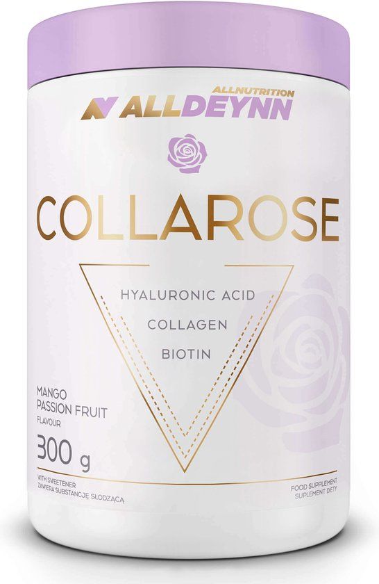 Alldeynn Collarose Rund Collageen Orange 300gr - 50 servings - Hyaluronzuur - Biotin - Vrouwen - Supplement
